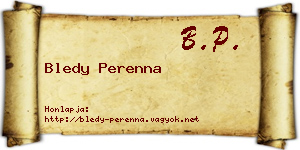 Bledy Perenna névjegykártya